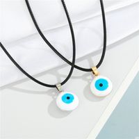 Wholesale Jewelry Blue Eye Dripping Oil Pendant Necklace Nihaojewelry main image 2