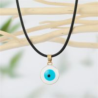 Wholesale Jewelry Blue Eye Dripping Oil Pendant Necklace Nihaojewelry main image 4
