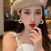 925 Silver Needle Vintage C- Shaped Pearl One Style For Dual-wear Eardrops European And American Ins Fashion High Sense Temperament Geometric Earrings main image 3