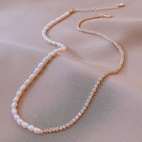 Baroque Pearl Rhinestone Chain Stitching Clavicle Chain Wholesale Nihaojewelry main image 1