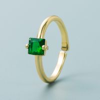 Einfacher Mehrfarbiger Diamantkupfer Vergoldeter Ring Großhandel Nihaojewelry main image 3