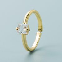 Einfacher Mehrfarbiger Diamantkupfer Vergoldeter Ring Großhandel Nihaojewelry main image 5