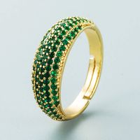 Retro Copper Gold-plated Full Diamond Wide Face Open Ring Wholesale Nihaojewelry main image 3