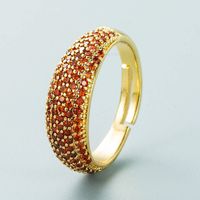 Retro Copper Gold-plated Full Diamond Wide Face Open Ring Wholesale Nihaojewelry main image 5