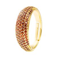 Retro Copper Gold-plated Full Diamond Wide Face Open Ring Wholesale Nihaojewelry main image 6