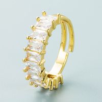 Retro Copper Gold-plated Inlaid Colored Zircon Open Ring Wholesale Nihaojewelry main image 3