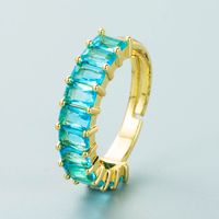 Retro Copper Gold-plated Inlaid Colored Zircon Open Ring Wholesale Nihaojewelry main image 5