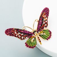 Fashion Butterfly Alloy Diamond Artificial Gemstones Women's Brooches main image 1