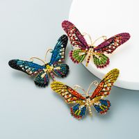 Fashion Butterfly Alloy Diamond Artificial Gemstones Women's Brooches main image 3