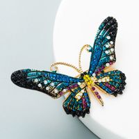 Fashion Butterfly Alloy Diamond Artificial Gemstones Women's Brooches main image 4