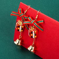 Christmas2021 Christmas Series Alloy Christmas Tree Bow Eardrops Earrings Female Ins Style Ear Rings main image 1