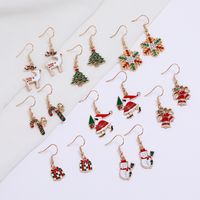 Cartoon Christmas Tree Santa Claus Seris Earrings Wholesale Nihaojewelry main image 2