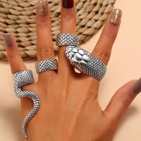 Fashion New Punk Snake-shaped Ring 4-piece Set Wholesale Nihaojewelry main image 3