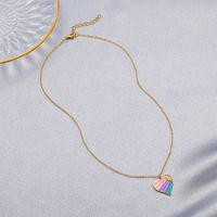Wholesale Jewelry Dripping Oil Color Heart Pendant Necklace Nihaojewelry main image 4