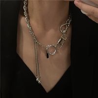 European And American Exaggerating High Quality Exaggerated Necklace Multi-layer Geometric Cross-knotted Round Beads Tank Chain Tassel Necklace For Women main image 3