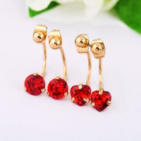Simple Round Crystal Heart-shaped Long Tassels Earrings Wholesale Nihaojewelry main image 1