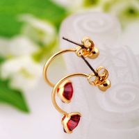 Simple Round Crystal Heart-shaped Long Tassels Earrings Wholesale Nihaojewelry main image 5