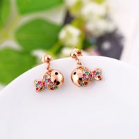 Korea Vintage Fish Inlaid Rhinestone Earrings Wholesale Nihaojewelry main image 1