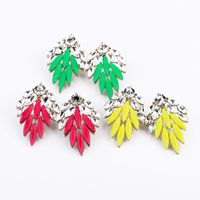 Fashion Vintage Color Flower Crystal Gem Earrings Wholesale Nihaojewelry main image 3