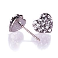 Einfaches Herz Eingelegte Diamantohrringe Großhandel Nihaojewelry main image 4