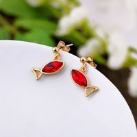 Simple Fashion Color Fish Inlaid Crystal Earrings Wholesale Nihaojewelry main image 1