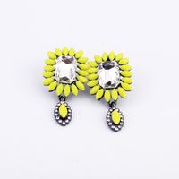 Fashion Korea Creative Fluorescent Flower Inlaid Rhinestone Earrings Wholesale Nihaojewelry main image 4