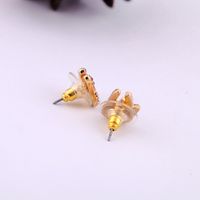 Einfache Korea-bogen Eingelegte Kristallhäschenohrringe Bolzengroßverkauf Nihaojewelry main image 5