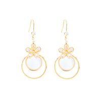Fashion Simple Irregular Opal Inlaid Zircon Tassel Copper Earrings Wholesale Nihaojewelry main image 6