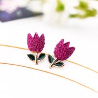 Vintage Simple Flower Inlaid Rhinestone Earrings Wholesale Nihaojewelry main image 2