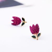 Vintage Simple Flower Inlaid Rhinestone Earrings Wholesale Nihaojewelry main image 4