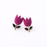 Vintage Simple Flower Inlaid Rhinestone Earrings Wholesale Nihaojewelry main image 6