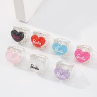 Simple Candy Color Heart Letter Resin Ring Wholesale Nihaojewelry main image 5