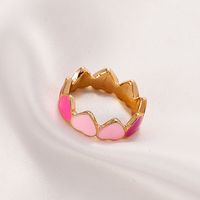 Retro Color Heart Oil Drop Ring Wholesale Nihaojewelry main image 4