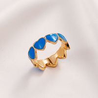 Retro Color Heart Oil Drop Ring Wholesale Nihaojewelry main image 5