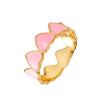 Retro Color Heart Oil Drop Ring Wholesale Nihaojewelry main image 6