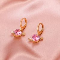 Fashion Vintage Heart Inlaid Zircon Arrow Copper Earrings Wholesale Nihaojewelry main image 4