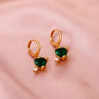 Fashion Vintage Heart Inlaid Zircon Arrow Copper Earrings Wholesale Nihaojewelry main image 5