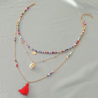 Wholesale Jewelry Retro Multi-layer Hand-woven Shell Pendant Tassel Necklace Nihaojewelry main image 3