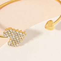 Großhandel Schmuck Voller Diamant Herzförmiges Offenes Armband Nihaojewelry main image 5