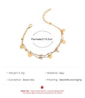 Europe And America Cross Border Double Layers Loving Heart Anklet Vintage Alloy Peach Heart Multi-layer Beach Chain Net Red Cold Wind Foot Ornaments Women main image 6