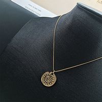 Retro Sun Oil Dropped Stainless Steel Necklace Wholesale Nihaojewelry main image 4