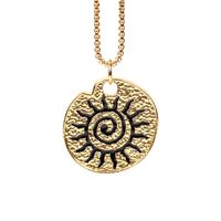 Retro Sun Oil Dropped Stainless Steel Necklace Wholesale Nihaojewelry main image 6