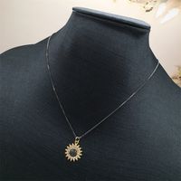 Foreign Trade Ornament European And American Ins Simple Hip Hop Sunflower Copper Diamond-studded Necklace Pendant Internet Influencer Fashionmonger Smiley Face Accessories main image 3