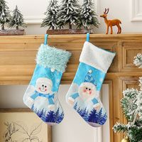 Hong Kong Love New Style With Light Christmas Stockings Blue Old Snowman Glowing Candy Bag Christmas Shu Decorative Gift Socks main image 3