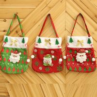 Christmas Gift Bag Creative Wedding Stickers Flower Handbag Candy Bag Christmas Fabric Red Handbag Gift Bag main image 1