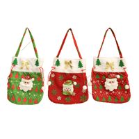 Christmas Gift Bag Creative Wedding Stickers Flower Handbag Candy Bag Christmas Fabric Red Handbag Gift Bag main image 6