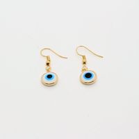 Retro White Blue Devil's Eyes Ear Hooks Wholesale Nihaojewelry sku image 1