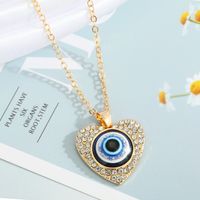 Turkey Blue Eye Pendant Alloy Diamond Necklace Wholesale Nihaojewelry sku image 3