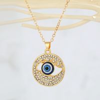 Turkey Blue Eye Pendant Alloy Diamond Necklace Wholesale Nihaojewelry sku image 11