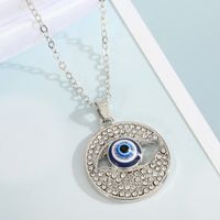 Turkey Blue Eye Pendant Alloy Diamond Necklace Wholesale Nihaojewelry sku image 12